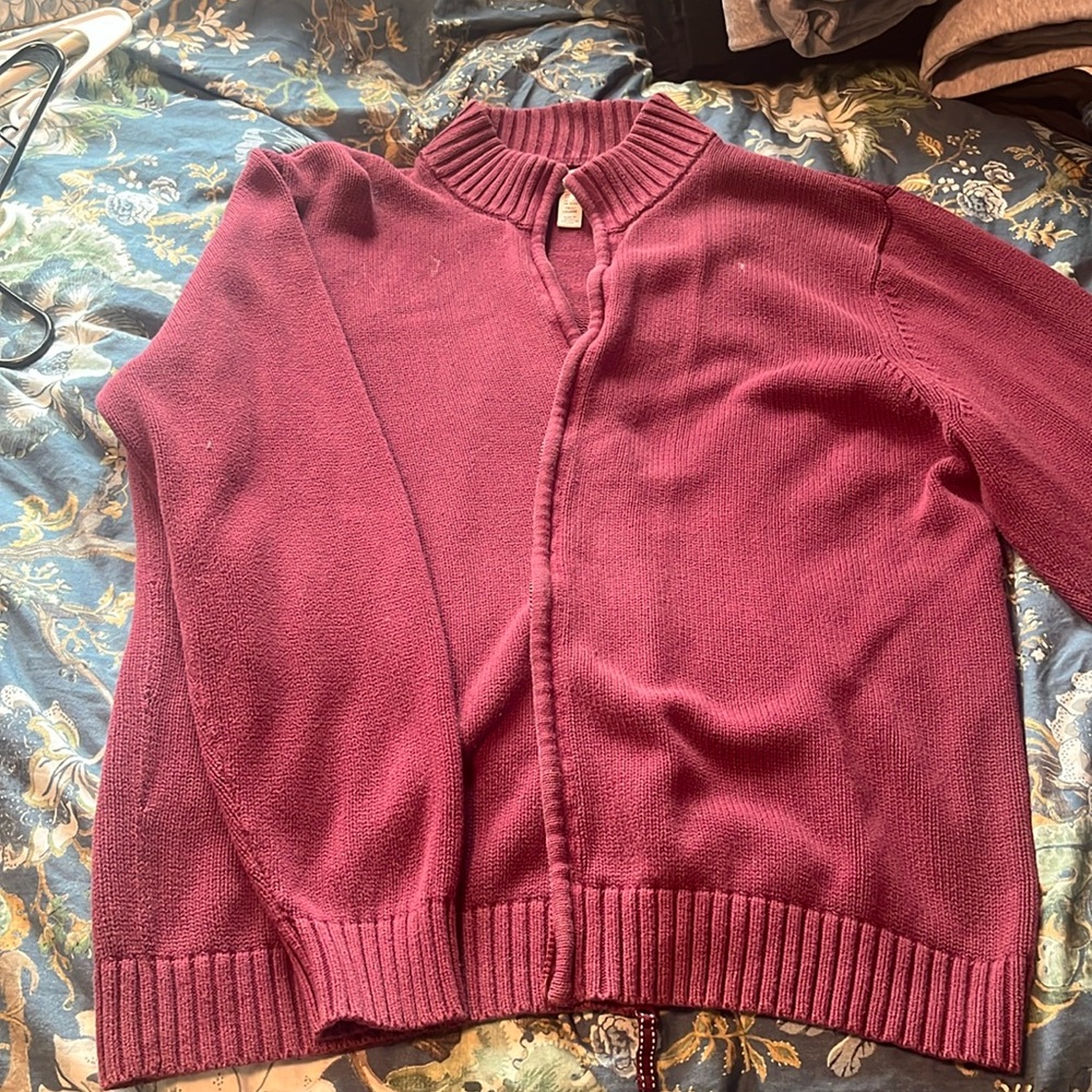 Lands End Zip Up Sweater XL Tall